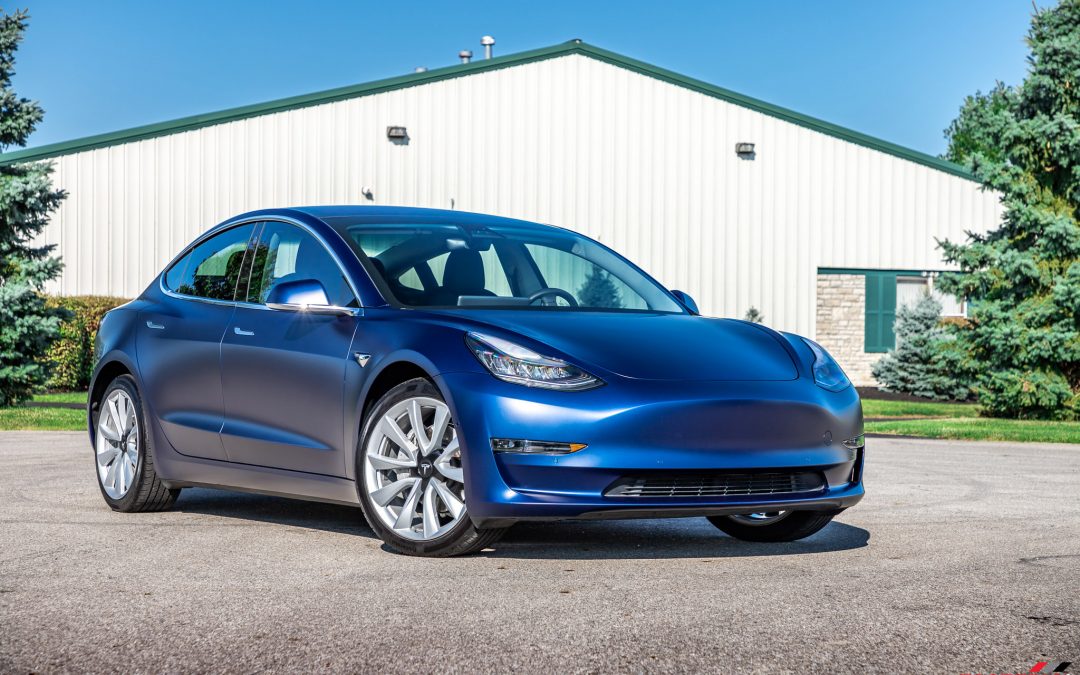 Tesla Model 3 Gets Full Satin Paint Protection Film Wrap and a FREE Screen Protector