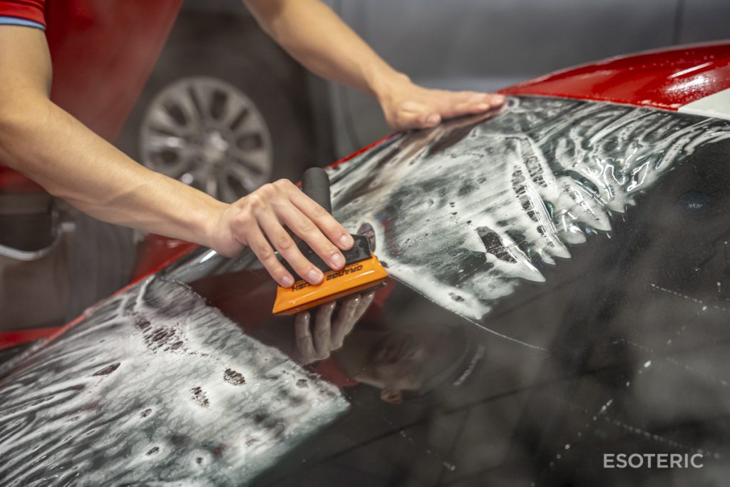 Windshield film installation by Esoteric