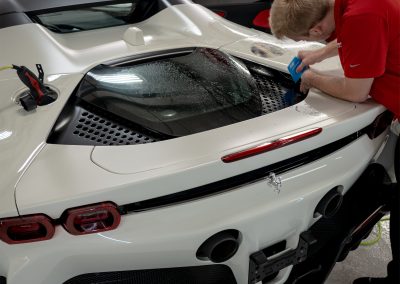 Satin White Ferrari SF90