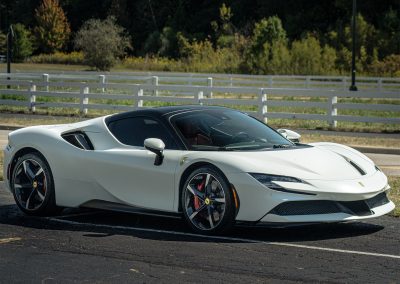 Satin White Ferrari SF90