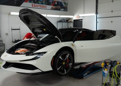 Satin White Ferrari SF90