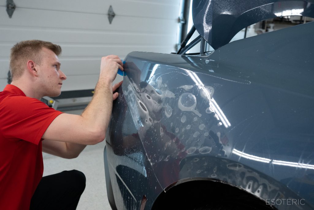 paint protection film ppf installation on Ford Mustang